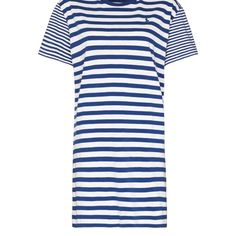 Nwot Polo Ralph Lauren Striped T-Shirt Dress Blue And White S Lend An All-American Touch To Your Leisurewear. Polo Ralph Lauren Intertwines Its Classic Heritage Feel With Its Distinct Athleticism To Create This T-Shirt Dress. Adorned With Horizontal Stripes, The Piece Is Detailed With The Polo Pony Motif Embroidered To The Chest Which Complements The Stripes To Complete Your Looks With Preppy Polish. Blue / White Cotton Striped T-Shirt Dress From Polo Ralph Lauren Featuring Jersey Knit, Horizont Blue T-shirt Dress For Summer, Casual Blue T-shirt Dress, Blue Short Sleeve Cotton T-shirt Dress, Casual Blue Short Sleeve T-shirt Dress, Blue Cotton Crew Neck Dress, Casual Blue Cotton T-shirt Dress, Striped T Shirt Dress, Ralph Lauren Dress, Horizontal Stripes