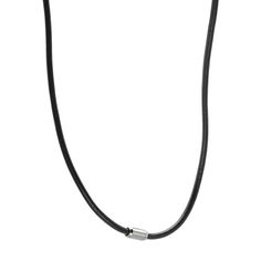 "Necklace Details: Length: 19 in. Clasp: magnetic Metal: stainless steel Features: black leather cord  Size: 22"". Gender: male. Age Group: adult." Classic Leather Jewelry With Black Band, Black Leather Jewelry With Black Band, Black Minimalist Jewelry With Adjustable Cord, Black Leather Band Jewelry, Minimalist Leather Jewelry With Adjustable Cord, Adjustable Black Leather Jewelry, Minimalist Adjustable Leather Necklace, Adjustable Minimalist Leather Necklace, Adjustable Leather Necklaces For Everyday