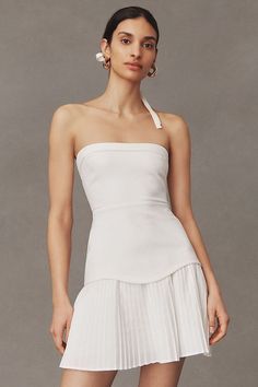 BHLDN Talia Strapless Mini Dress Best Graduation Dresses, Corset Style Dresses, Mini Wedding Dresses, Anthropologie Wedding, Bridal Shower Dress, Strapless Neckline, Bridal Event, White Short Dress, Shower Dresses