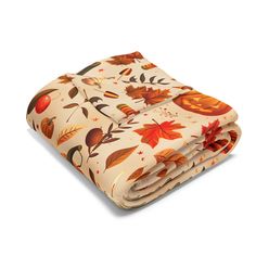 the fall leaves and pumpkins are on this sheet set