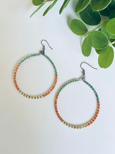 Simple and lightweight hoops that will go with everything! Ethically Handmade in Mexico. Adjustable Nickel-free Hoop Earrings For Summer, Colorful Beaded Hoop Earrings For Everyday Summer, Nickel Free Summer Hoop Earrings, Small Turquoise Hoop Earrings For Everyday, Summer Nickel Free Hoop Earrings, Nickel-free Circle Hoop Earrings For Summer, Summer Nickel-free Hoop Earrings, Hoop Jewelry For Everyday Spring Wear, Handmade Casual Hoop Jewelry