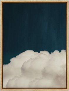 an image of the sky and clouds with a wooden frame on it that is framed in wood