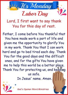 an image of a prayer for labor day