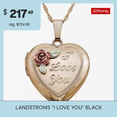 Included: 1 Necklace Chain(s), 1 Pendant(s)Features: Quick ShipJewelry Closure: Spring Ring ClaspShape: HeartMetal Color: YellowChain Length: 18 InchChain Width: 1 MillimetersPendant Length: 27.3mmPendant Width: 18.5mmChain Construction: RopeCare: Wipe CleanMetal: 10k GoldNecklace Type: Locket NecklacesAssembled in the US from Imported Materials Locket Necklaces, Heart Locket Necklace, Black Hills Gold, Black Hills, Heart Locket, Locket Necklace, Necklace Chain, 10k Gold, Spring Rings