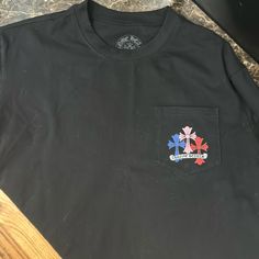 Brand New Never Worn No Tags. Goes For 800 In Store. Chrome Hearts Tshirt Long Sleeve T-shirt With Heart Graphic For Streetwear, Black Long Sleeve Tops With Heart Graphic, Black Long Sleeve T-shirt With Heart Graphic, Black Long Sleeve Top With Heart Graphic, Black Tops With Heart Graphic And Short Sleeves, Black Cotton Top With Heart Graphic, Black Short Sleeve Top With Heart Graphic, Black Short Sleeve Shirt With Heart Graphic, Black Graphic Tee Shirt With Heart Design