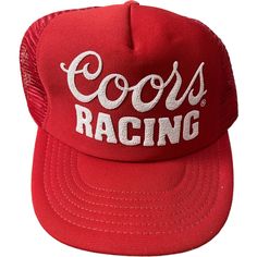 Vintage 80s 90s Coors Racing Red Usa Trucker Mesh Snapback Hat Nwot Vtg. Hat Looks To Have Never Been Worn. Retro Red Summer Hats, Vintage Red Summer Hat, Retro Red Trucker Hat, Retro Red Trucker Baseball Cap, Retro Red Snapback Trucker Hat, Vintage Trucker Hat For Summer, Red Retro Trucker Hat With Short Brim, Vintage Red Baseball Cap For Streetwear, Retro Red Hats For Streetwear