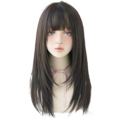 This Fashionable Female Wig Is Made Of 100% High-Quality Heat-Resistant Synthetic Fiber, 150% High Density, Highly Imitating Human Hair, No Reflection And No Shine, Support The Use Of Curling Irons To Straighten Or Curl Hair, But The Temperature Should Be Below 160. Suitable For Daily Wear. This Lady's Wig Looks Natural And Is Soft, Skin-Friendly, Comfortable And Breathable, Not Easy To Tangles, Not Easy To Fall Off, Which Can Perfect With Modern Clothing, Making You Full Of Charm And Becoming T Japanese Wig, Actor Dr, Haircut Idea, Straight Wig With Bangs, Clothing Making, Long Straight Wig, Full Lace Front Wigs, Indian Human Hair, Ombre Hair Extensions