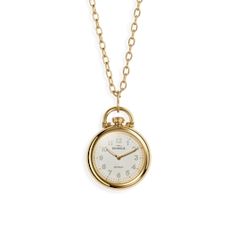 24mm Runwell Watch Pendant Necklace Gold Chronometer Watch Timeless Style, Gold Jewelry And Watches With Chronometer, Timeless Yellow Gold Chronometer Jewelry And Watches, Timeless Yellow Gold Self-winding Watches, Classic Yellow Gold Round Jewelry And Watches, Heirloom Yellow Gold Pocket Watch As Gift, Yellow Gold Chronometer Watch As A Gift, Yellow Gold Round Watch Accessories With Polished Finish, Yellow Gold Polished Finish Round Watch Accessories