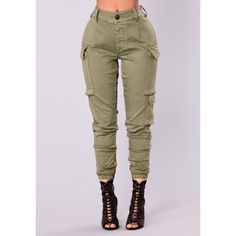 Never Worn Mid Rise Cargo Pants With Button Fly Full Stretch 3 Pockets Stretch Elastic Ankle Inner Side Zipper 65% Cotton 33% Rayon 2% Spandex High Waist Green Cargo Pants In Utility Style, Green High Waist Utility Cargo Pants, High Waist Green Utility Cargo Pants, High-waisted Green Cargo Pants With Pockets, Green High-waisted Cargo Pants, Trendy Khaki Bottoms With Cargo Pockets, Khaki Cargo Style Bottoms For Fall, High Waist Khaki Bottoms For Fall, Green High-waisted Utility Cargo Pants