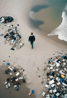 Free Photo | Man walking through trash in a beach Education Day, Graduation Invitations Template, Graduation Invitations, Chile