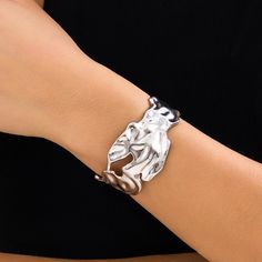 Material: Alloy Fashion Element: Irregular, Chain Style: Europe and America Chunky Cuff Bracelet, Open Bracelet, Friends Bridal, Grunge Jewelry, Friend Jewelry, Arm Bracelets, Bold Accessories, Vintage Punk, Open Bangle