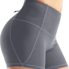 Brand New Yoga Shorts Size S Gray Yoga Bottoms With Built-in Shorts, Workout Shorts In Solid Color, High Waist Gray Workout Bottoms, Summer Yoga Biker Shorts With Pockets, Gray High-waisted Workout Shorts, Gray Workout Bottoms With Short Legs, Gray Stretch Bottoms With Built-in Shorts, Gray Yoga Bottoms For Summer, Gray High-waisted Bottoms With Built-in Shorts