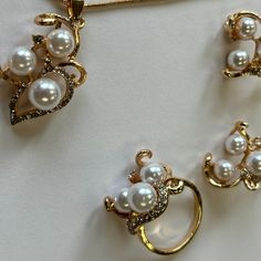 Welcome To Contact Me For Discount Bundles; Proudly Serve From Montana; Fast And Same Business Day Shipping; Only Sell Brand New, 3 Day Delivery; White Metal Jewelry Sets For Wedding, White Metal Wedding Jewelry Sets, White Metal Jewelry Sets For Formal Occasions, White Sterling Silver Jewelry Sets With Elegant Design, Pearl White Metal Jewelry For Gift, Elegant White Jewelry With Jewels, White Metal Jewelry For Weddings, Elegant White Metal Jewelry Sets, White Metal Wedding Jewelry