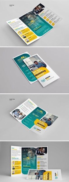 three different types of brochure designs