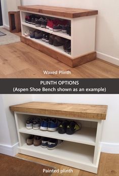 two different types of shoes are shown in the same room, one is open and the other is closed