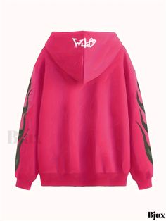 Bjux - Womens Y2K Graphic and Letter Print Hoodie: Zip Up Long Sleeve Sweatshirt for Fall and Winter Fashion Y2k Hooded Winter Tops, Y2k Style Hooded Winter Top, Pink Y2k Style Hoodie For Fall, Pink Y2k Hoodie For Fall, Hip Hop Hoodie Tops For Winter, Hip Hop Hoodie For Winter, Pink Hoodie For Streetwear, Pink Hoodie Top For Streetwear, Y2k Pink Hoodie For Streetwear