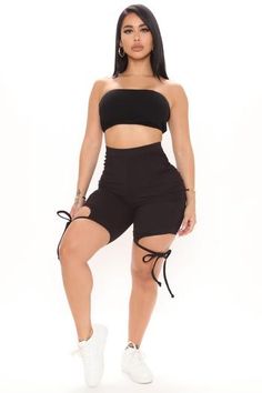 Rough Rider Biker Shorts - Black, Shorts | Fashion Nova Trendy Black Sports Shorts, Casual Black Mid-thigh Length Shorts, Casual Black Above Knee Shorts, Trendy Black Stretch Shorts, Black High-waist Streetwear Shorts, Trendy Black Shorts For Workout, Casual Gym Bottoms Above Knee, Black High-waist Shorts For Streetwear, Casual Above Knee Gym Bottoms