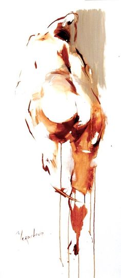 an abstract painting of a bird on a white background