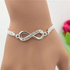 Rhinestone Infinity Bracelet Silver Gemstone Women's Jewelry Shop Kids Infinity Bracelet, Infinity Bracelet Men, Silver Infinity Bracelets, Couple Bracelets, Rhinestone Bracelet, Crystal Bracelet, Infinity Bracelet, Silver Bracelets, Lany