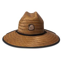 The Kooringal Hastings Surf Straw Lifeguard Hat is a perfect style to keep the sun off you whether you're gardening, spending the day at the beach, or anywhere you need total coverage. This traditional lifeguard style features a large 4.5" brim make of rush straw woven in a counter-clockwise direction. The crown comes adorned with a small Kooringal beach/mountain patch and is finished with a chin cord for windy days. The under brim is lined with fabric blocking out 99.9% of harmful UV rays and the style comes with an elasticized sweatband for easy sizing and comfort. This hat is a great all-rounder! Brim: 4.5" Crown: 4.5" front | 6" sides Beach Mountain, Counter Clockwise, Lifeguard Hat, Upf Clothing, Outback Hat, Windy Day, Perfect Style, Uv Rays, Hat Sizes