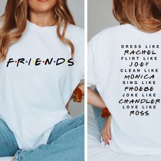 This Friends "Like" T-Shirt is perfect for any fan of the classic TV show. It features iconic attributes of each of the characters from Friends. Made of soft fabric, it's a must-have for any fan. Get yours today! Clothing Studio, Moms Club, Gildan Sweatshirts, Sports Mom, Barbie Collection, Classic Tv, Winter Collection, Soft Fabric, Soft Fabrics