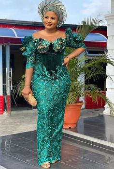 Amazing Styles of The Week - Stylish Naija Velvet Gown Styles, Lace Dress Styles Nigerian, Cord Lace Styles, Gown Styles For Ladies, Orange Lace Dress, Lace Long Gown, Velvet Evening Gown, Stylish Naija