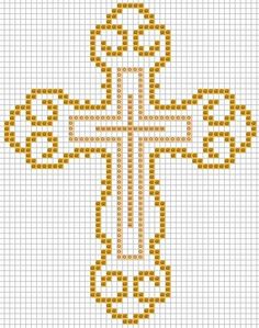 the cross is made out of beads