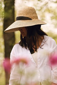 Perfect for the garden, pool, beach, or the farmers' market, this sun hat features a rounded brim that's both functional and stylish. Includes an adjustable elastic sweatband for a comfortable fit. A six inch brim is good for up to UPF50+ sun protection. | Buri Braid Straw Sun Hat at Terrain Lightweight Wide Brim Sun Hat, One Size Fits Most, Lightweight Visor Hat For Spring, Adjustable Fit Flat Brim Bucket Hat For Summer, Lightweight Visor Sun Hat For Spring, Lightweight Spring Visor Hat, Adjustable Fit Bucket Hat With Flat Brim For Summer, Summer Bucket Hat With Adjustable Fit And Flat Brim, Upf 50+ Wide Brim Panama Hat, Spring Sun Hat Upf 50+ One Size Fits Most