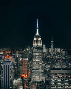 the empire building in new york city at night