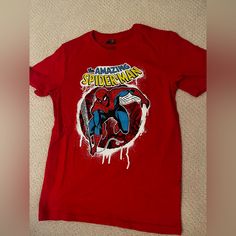 Nwt Perfect Condition Size Large Red Crew Neck T-shirt With Character Print, Red Graphic Tee With Cartoon Print, Red Crew Neck T-shirt With Cartoon Print, Red Cartoon Print Crew Neck T-shirt, Red Cotton Pop Culture T-shirt, Red Cotton T-shirt With Cartoon Print, Red Cartoon Print T-shirt With Short Sleeves, Red Short Sleeve T-shirt With Cartoon Print, Red Cartoon Print Short Sleeve T-shirt