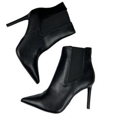 Manufacturer - Inc Size Origin - Us Retail - $89.50 Style Type - Booties Material - Manmade Pointed Toe Booties With Reinforced Heel, Medium Width, Pointed Toe Booties With Reinforced Heel, Ankle-high Booties With 4-inch Heel And Medium Width, Black Pointed Toe Booties With 4-inch Heel, Black Booties With 4-inch Heel And Pointed Toe, Pointed Toe Booties With 4-inch Heel, Pointed Toe Booties With Padded Ankle For Work, Ankle-high Booties With Reinforced Heel For Night Out, Reinforced Heel Ankle-high Booties For Night Out