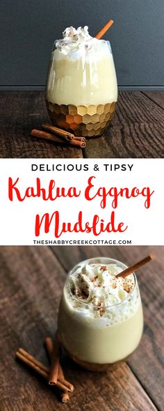 Mud Slide Drink Recipe, Mudslide Cocktail, Mudslide Drink, Alcoholic Eggnog, Eggnog Drinks, Christmas Drinks Alcohol Recipes, Christmas Drinks Alcohol, Mudslide