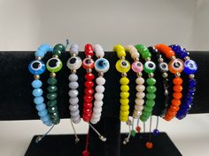 Evil eye bracelet of all colors available Pulsera de mal de ojo en colores