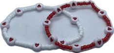 Casual Adjustable Heart-shaped Beaded Bracelets, Casual Round Beads Bracelets For Valentine's Day, Casual Heart Beads Jewelry For Valentine's Day, Casual Valentine's Day Jewelry With Heart Beads, Casual Heart Beads Bracelets For Valentine's Day, Casual Jewelry With Heart Beads For Valentine's Day, Casual Handmade Heart Bracelet With Round Beads, Casual Heart-shaped Beaded Friendship Bracelet, Casual Heart Beads Bracelet