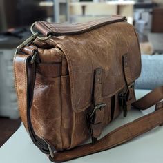 Used But In Good Condition. Leather Book Bag, Leather Books, Cognac, Cameras, Messenger Bag, Brown Leather, Prince, Photo And Video, Leather