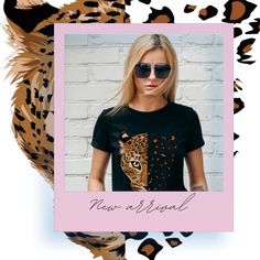 Our custom t-shirts with leopard print are the ultimate statement pieces for those who want to unleash their inner wild side. Featuring the timeless and fiercely fashionable leopard print pattern, these shirts are designed to make you stand out in any crowd. Casual Leopard Print T-shirt For Fall, Leopard Print T-shirt With Letter Print And Crew Neck, Trendy Cotton T-shirt In Leopard Print, Casual Leopard Print Crew Neck T-shirt, Trendy Leopard Print Graphic T-shirt, Leopard Print Graphic Crew Neck Top, Black Tiger Print Crew Neck Top, Trendy Tiger Print Tops For Fall, Black Crew Neck Top With Tiger Print