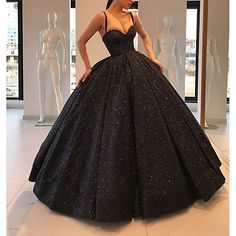 Silhouette:Ball Gown; Hemline / Train:Sweep / Brush Train; Closure:Zipper UP; Built-In Bra:Yes; Embellishment:Sequin; Fabric:Sequined; Sleeve Length:Sleeveless; Tips:Professional dry cleaner only,Colors may vary slightly due to different monitor settings; Boning:Yes; Style:Glittering,Sparkle; Occasion:Formal Evening,Engagement; Neckline:Sweetheart Neckline,Spaghetti Strap; Brand:Lightinthebox; Front page:Evening Dresses; Listing Date:06/25/2021; Bust:; Hips:; Hollow to Floor:; Waist: Prom Dresses Corset, Sequin Ball Gown, Black Ball Gown, Formal Ball Gown, Elegant Prom Dresses, Dresses Ball Gown, Formal Party Dress, Beauty Dress, Ball Gowns Prom