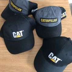 100% Authentic. I Purchased These From Caterpillar Headquarters. Each Hat Is 10 Dollars. Caterpillar Hats, Work Overalls, Cat Beanie, 10 Dollars, Digital Camo, Cat Hoodie, Cat Logo, Bib Overalls, Vintage Cat