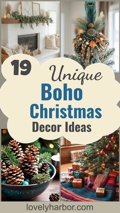 19 Unique Boho Christmas Decor Ideas Southwest Christmas Tree Ideas, Southwest Boho Christmas Tree, Christmas Tree Boho Ideas, Natural Christmas Tree Decorations Rustic, Christmas Earth Tones, Simple Boho Christmas Tree, Eclectic Christmas Decor Ideas, Boho Christmas Decor Ideas Diy, Boho Chic Christmas Decor