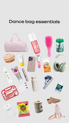 What To Keep In Your Gym Bag For School, Dance Emergency Kit, What To Pack In A Dance Bag, Dance Bag Essentials List, What To Keep In Your Dance Bag, Ballet Bag Essentials, Dance Bag Essentials, Dance Essentials, Riding Bag