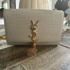 Almost Brand New Ysl Purse. Used Twice For My Wedding Weekend. Ysl Purse, Saint Laurent Bags, Yves Saint Laurent Bags, Wedding Weekend, My Wedding, Small Bags, Embossed Leather, Yves Saint Laurent, Tassels