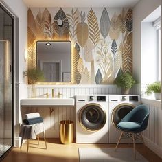 Having a combined bathroom and laundry room is a smart space-saving solution, especially in compact homes or apartments. This functional layout not only Modern Laundry Room Decor, Bathroom Laundry Combo, Laundry Combo, Laundry Bathroom Combo, Bathroom With Laundry, Adu Ideas, Modern Laundry Room, Laundry Room Tile, Laundry Room Colors