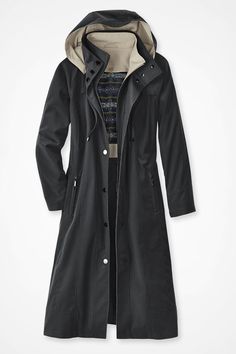 This All-Season Coat is a longer version of our bestselling coat and jacket. Versatile, water repellent and well detailed. Soft full button-out lining with silky sleeves to slip easily over sweaters. Gentle back-seam shaping, zip-and-snap closure. Imported. Denim Jacket Trend, Plaid Trench Coat, Capsule Wardrobe Casual, Cap Sleeve Sweater, Cotton Tunic Tops, Long Rain Coat, Tan Coat, Suede Coat, Navy Grey