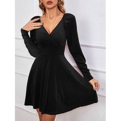 SHIPS TO USA ONLY FREE SHIPPING SHIPPING 5-10 DAYS Indulge in the ultimate fashion statement with our Stylish All Occasion Mini Dress. Crafted with impeccable style, this long sleeve dress is perfect for any occasion. Available in 3 stunning colors, it's the perfect addition to your wardrobe. Elevate your look and turn heads wherever you go. Features: Basic style Sheer: Opaque Stretch: Slightly stretchy Body: Not lined Material composition: 95% polyester, 5% elastane Care instructions: Machine Fitted Lantern Sleeve Solid Color Dress, Fitted Solid Color Dress With Lantern Sleeves, Winter V-neck Stretch Long Sleeve Dress, Solid Lantern Sleeve Dresses For Fall, Solid Color Lantern Sleeve Dresses For Fall, Fall Dresses With Lantern Sleeves, Solid Lantern Sleeve Fall Dresses, Solid Color Lantern Sleeve Fall Dresses, Black V-neck Long Sleeve Dress For Spring