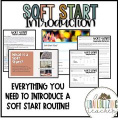 a poster with the words soft start instruction on it and pictures of different things to do