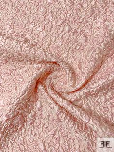 This Italian abstract textured metallic novelty brocade in powder pink is a classy European designer fashion fabric perfect for eveningwear. SKU: 7397 Content: Silk / Poly Lurex Color: Powder Pink Width: 51 inches Origin: Italy This fabric is a last cut and no longer in production. Once sold out, we are unable to get more. Pink Color Swatch, Powder Pink Color, Romantic Table, Pink Texture, Metallic Fabric, Color Powder, Color Swatch, Powder Pink, Pink Fabric