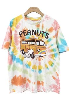 60s Aesthetic Van Peanuts Tie Dye T-Shirt Unisex Indie Style Casual Multicolor Vintage Print T-shirt, Retro Summer T-shirt With Slogan, Retro Summer Cotton T-shirt, Retro Cotton T-shirt For Summer, Graphic Tee With Retro Print And Crew Neck, Graphic Tee T-shirt With Retro Print And Crew Neck, Graphic Tee With Crew Neck And Retro Print, Cotton Graphic Tee With Retro Print, Retro Slogan Tops