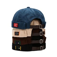 PRICES MAY VARY. 【Material】- Made of high-quality corduroy fabric. Very Soft, comfortable, skin-friendly and durable. Can protect you from the cold weather in the winter season. 【Easy to carry】- The brimless cap is foldable and easy to store or carry when not wearing on your head, These are lightweight and low profile so they can fit in your coat pocket, pants, bag or hang it on your bag/clothes using the D-ring attached to the hat. Even if it gets wrinkled, it will come back quickly. 【Design】- Estilo Hipster, Sailor Cap, Brimless Hat, Bucket Hat Design, Crochet Beanie Hat, Estilo Hip Hop, Moda Vintage, Hip Hop Fashion, Skull Cap