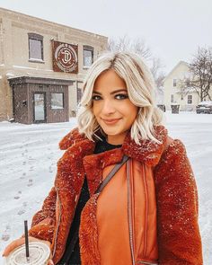 #IMWEARINGRI  @hashtagbylily looking super cosy in our faux fur aviator jacket. #WomensFashion #WomensStyle #coats Shearling Fur Coat With Faux Fur Trim, Shearling Biker Jacket With Faux Fur Lining, Winter Red Fur Coat With Faux Fur Trim, Orange Faux Fur Coat, Chic Red Faux Fur Outerwear, Aviator Jackets, Women's Style, Red Leather Jacket