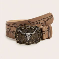 Vintage Buckle Pu Leather Cowboy Style Unisex Belt Beautiful Belt! Size: 90 Waist: Fits A 33.5 Inch To 37.4 Inch Waist Belt Width: 1.5 Inches Size: 100 Waist: Fits A 37.4 Inch Up To 41.3 Inch Waist Width: 1.5 Inches Country Belt Buckles, Cute Belts, Costume Cowgirl, Cowboy Chaps, Cowboy Buckle, Cow Stuff, Belts And Buckles, Cowboy Chic, Dream Country